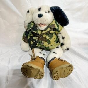 Build-A-Bear VTG Floppy Dalmatian Stuffed Plush 1997‎ Camo Jacket Shorts Shoes